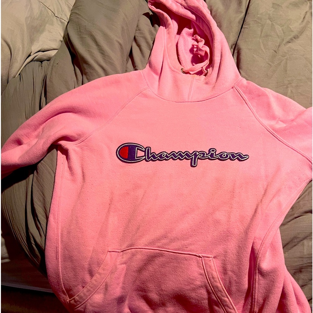 Preowned champion pink hoodie in good condition